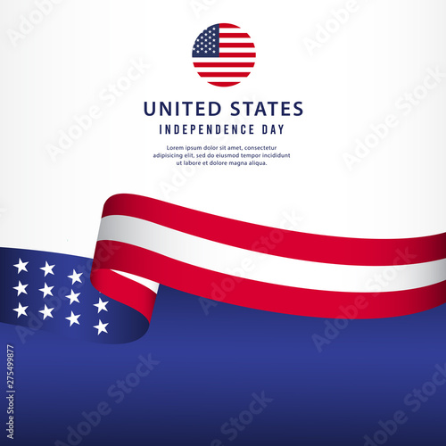 United states independence day vector template. Design for banner, advertising, greeting cards or print. Design happiness celebration.