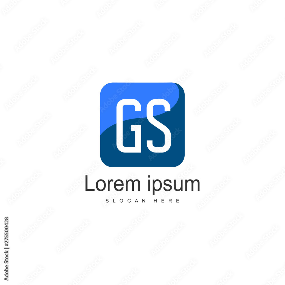 Initial GS logo template with modern frame. Minimalist GS letter logo vector illustration
