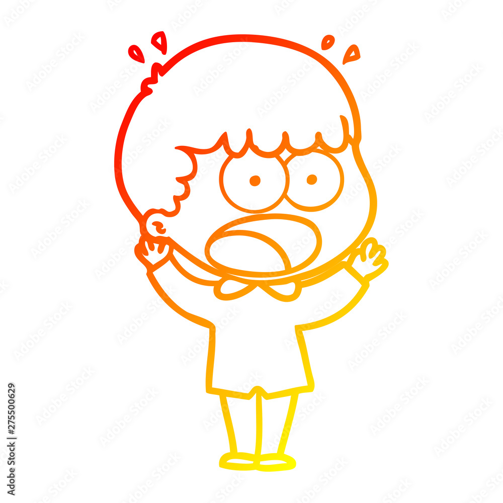 warm gradient line drawing cartoon shocked man warm gradient line drawing cartoon shocked man