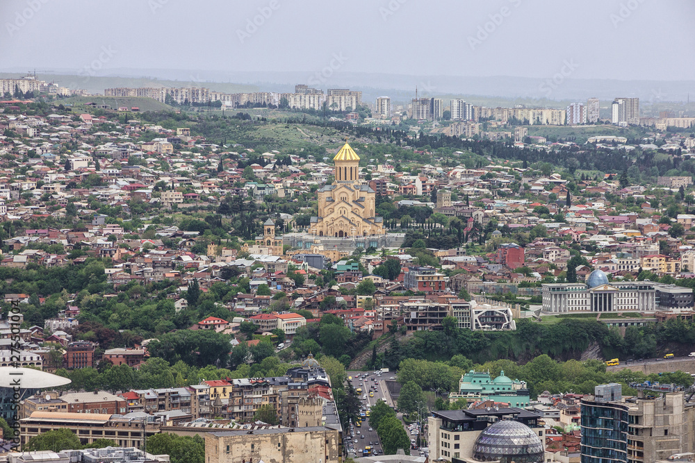 Tbilisi city view, Georgia. Landscape panorama.