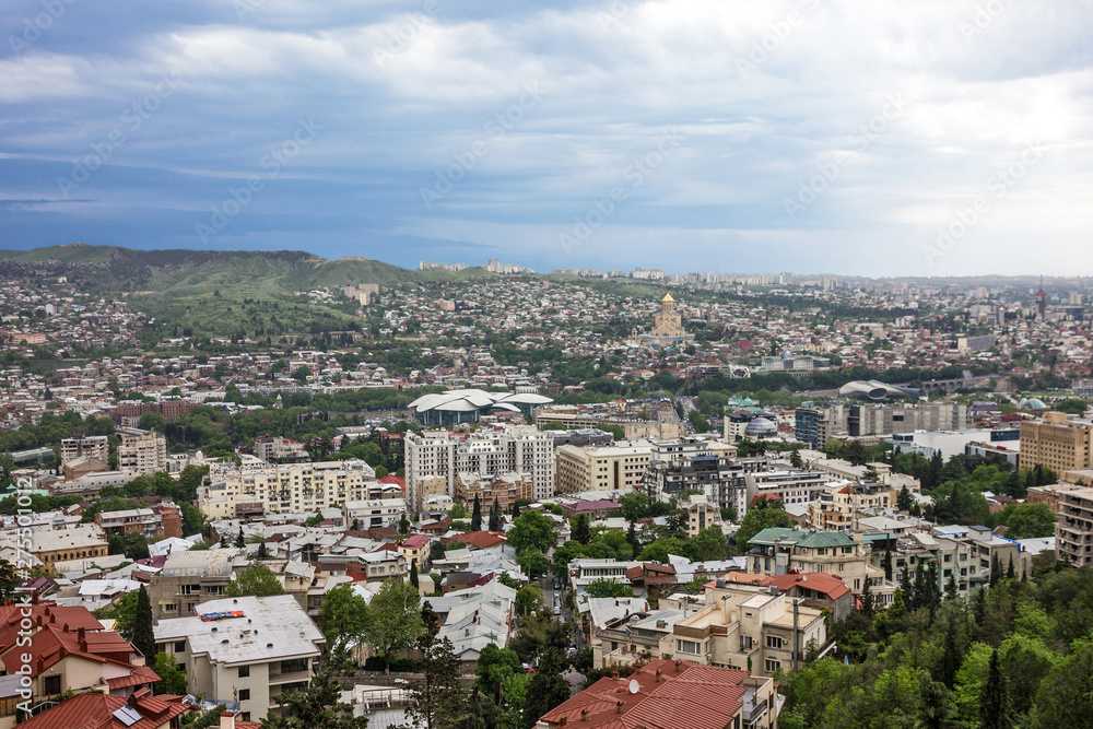 Tbilisi, Georgia. Landscape panoramic view on city.