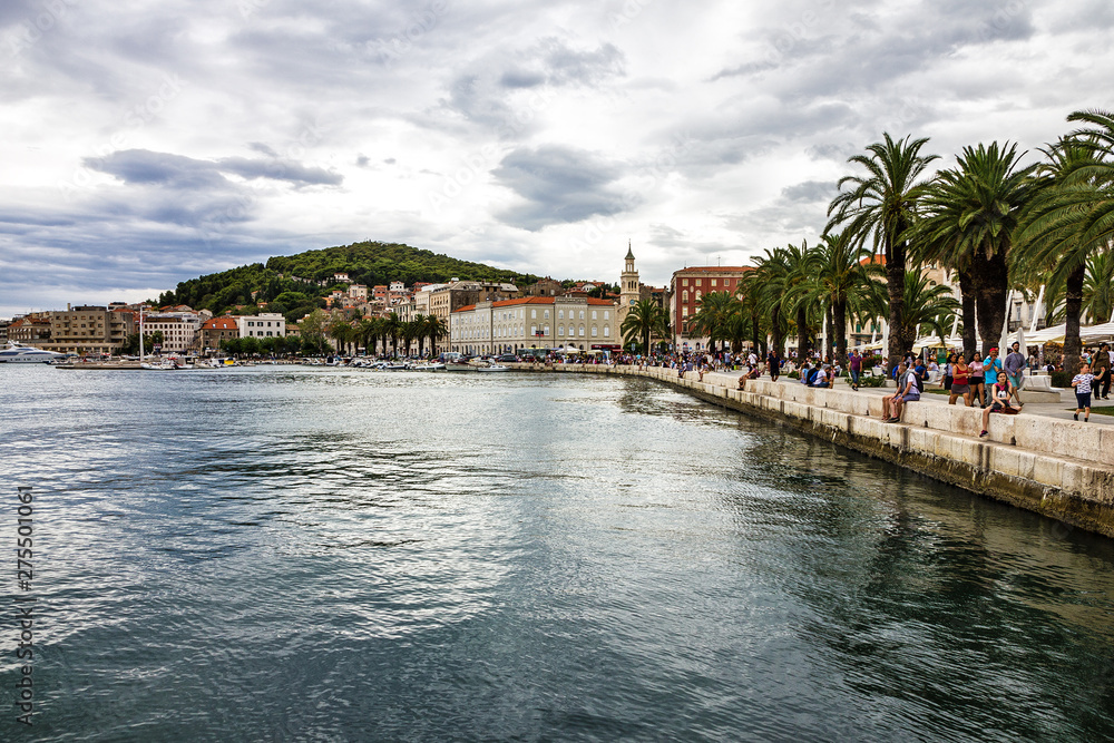 Split, Croatia: town seafront in summer.