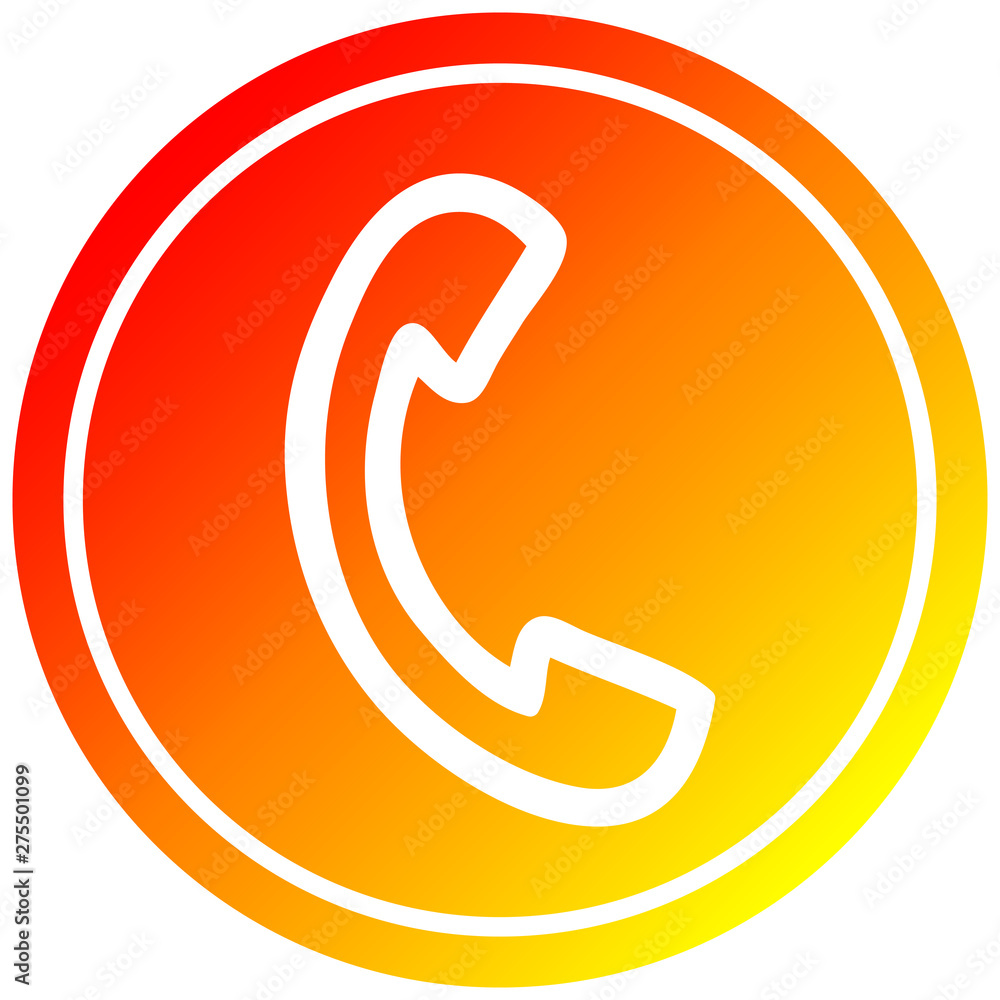 telephone handset circular in hot gradient spectrum telephone handset circular in hot gradient spectrum