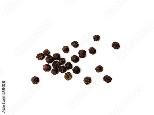 Scattered pepper isolated on white background