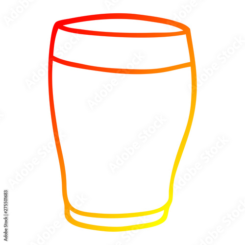 warm gradient line drawing cartoon pint of stout