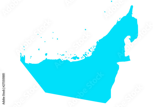 political map of country of united arab emirates