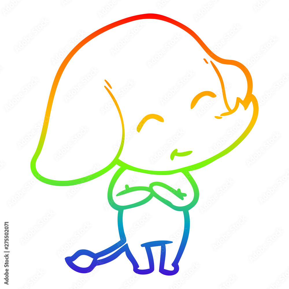 rainbow gradient line drawing cute cartoon elephant rainbow gradient line drawing cute cartoon elephant