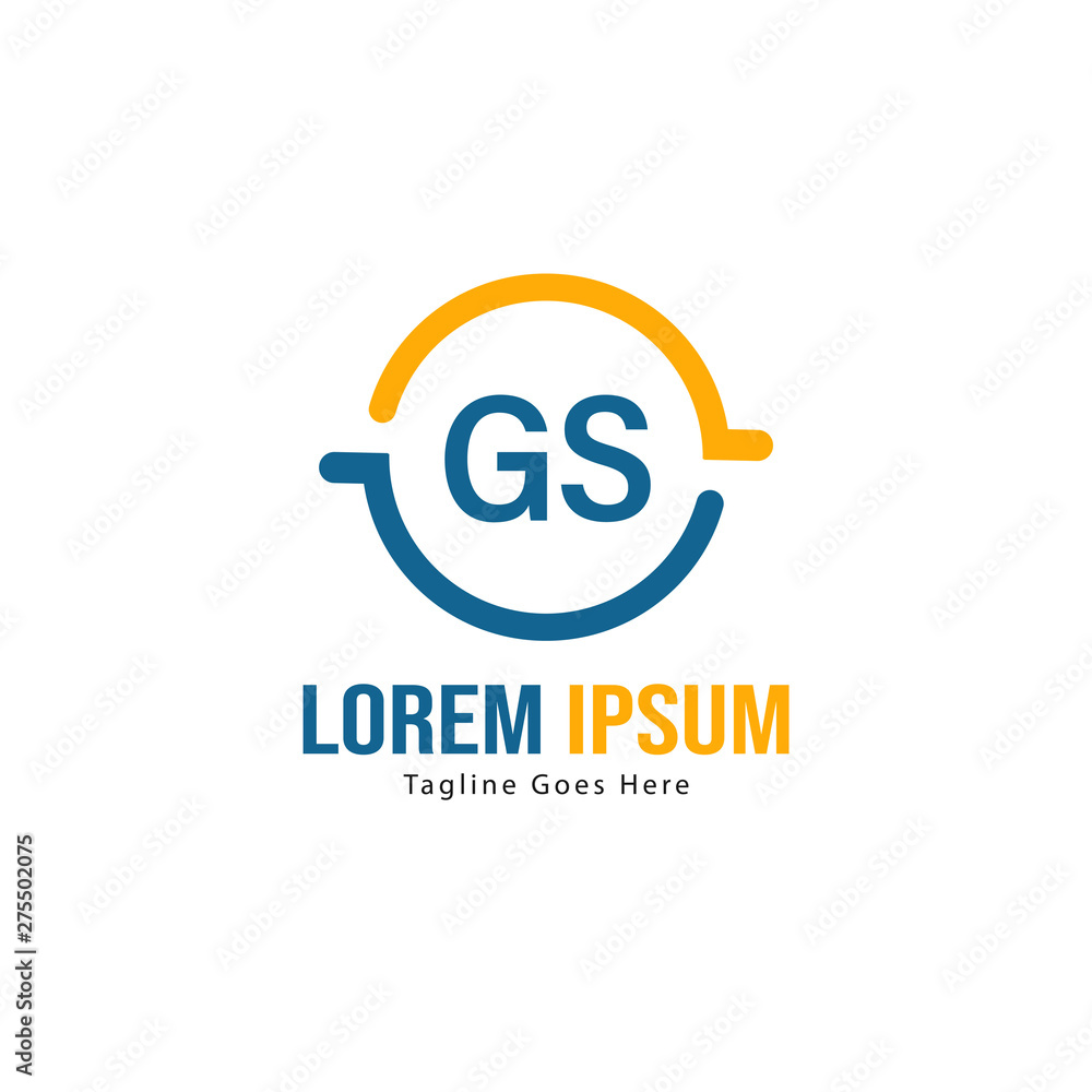 Initial GS logo template with modern frame. Minimalist GS letter logo vector illustration Initial GS logo template with modern frame. Minimalist GS letter logo vector illustration