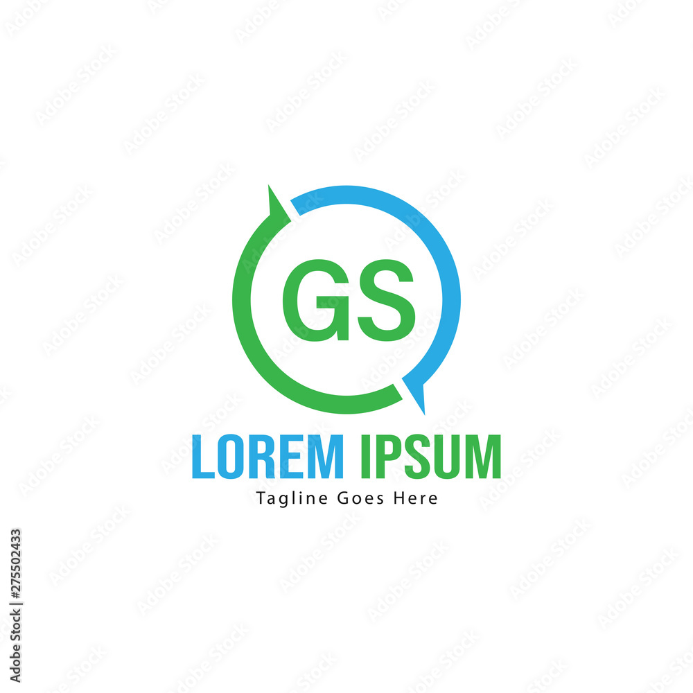 Initial GS logo template with modern frame. Minimalist GS letter logo vector illustration Initial GS logo template with modern frame. Minimalist GS letter logo vector illustration