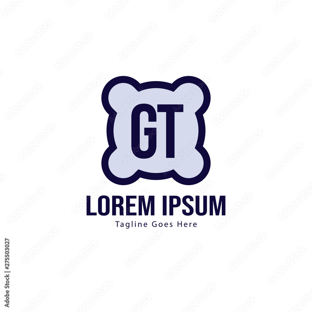 Initial GT logo template with modern frame. Minimalist GT letter logo vector illustration Initial GT logo template with modern frame. Minimalist GT letter logo vector illustration