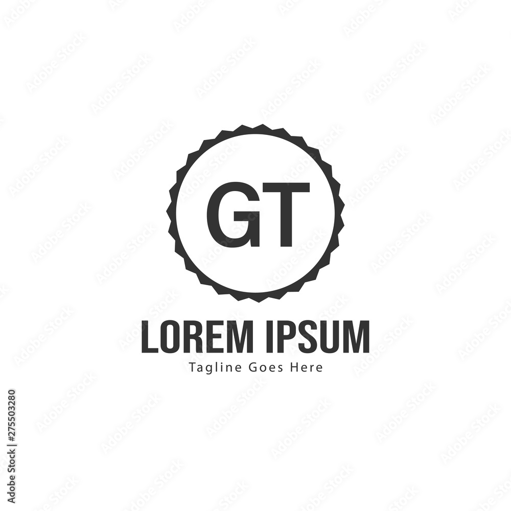Initial GT logo template with modern frame. Minimalist GT letter logo vector illustration Initial GT logo template with modern frame. Minimalist GT letter logo vector illustration