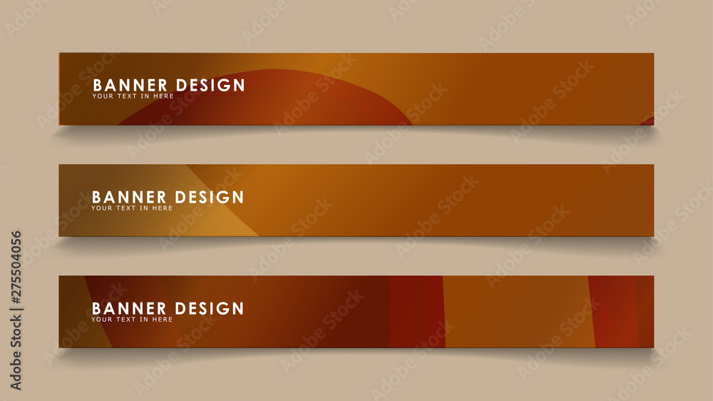 Design abstract banners with wave vectors and wood color gradients