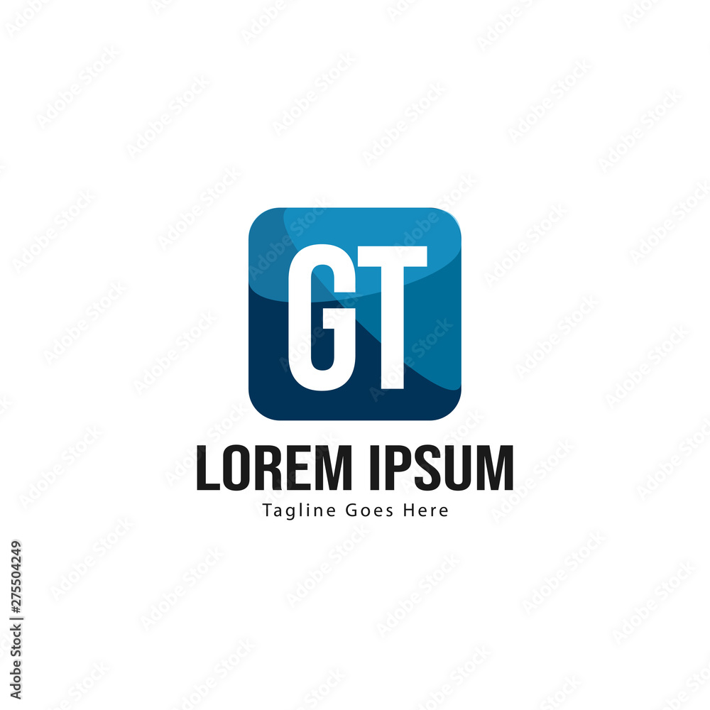 Initial GT logo template with modern frame. Minimalist GT letter logo vector illustration Initial GT logo template with modern frame. Minimalist GT letter logo vector illustration