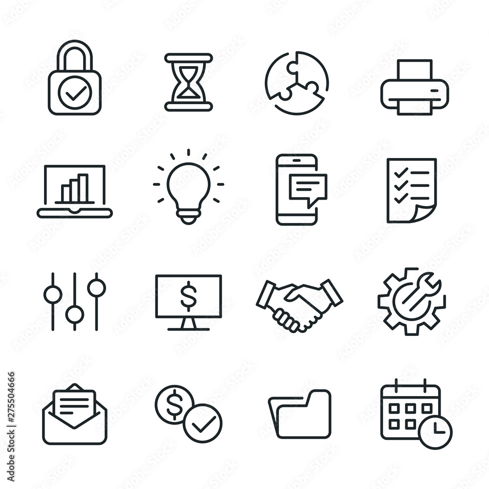 Business and Finance - Line Icons Set
