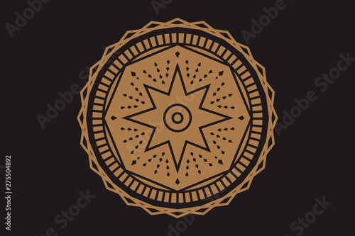 Occult eye sign with ornamental mandala. Mystical symbol of bohemian design. Sacred eye tattoo.