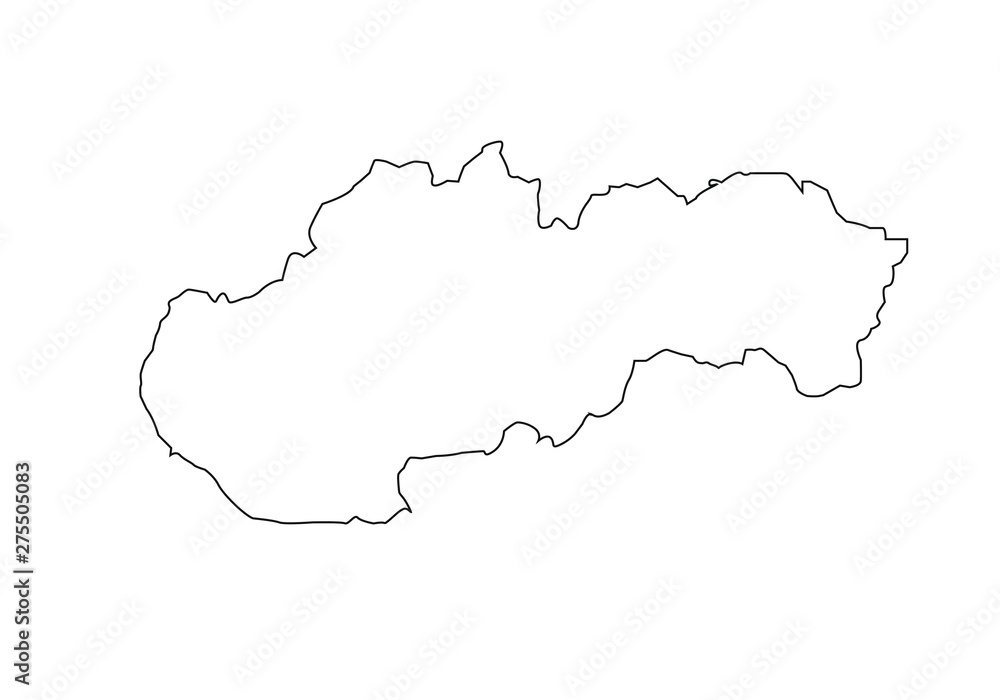 political map of country of slovakia