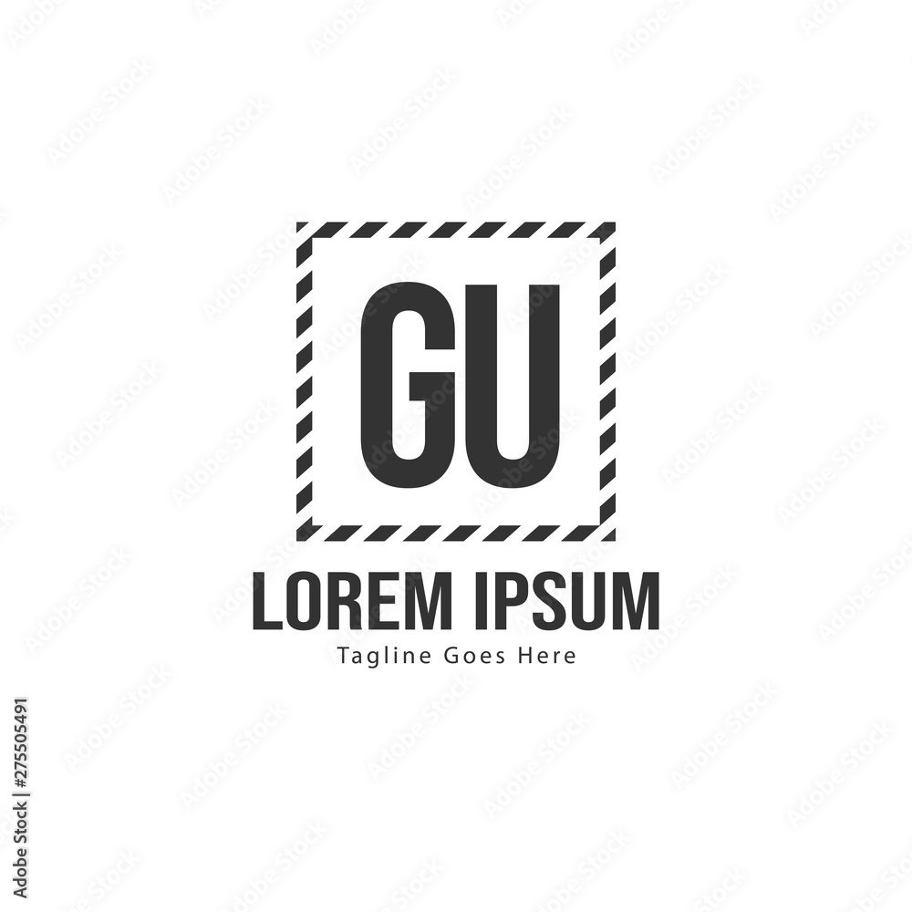 Initial GU logo template with modern frame. Minimalist GU letter logo vector illustration Initial GU logo template with modern frame. Minimalist GU letter logo vector illustration