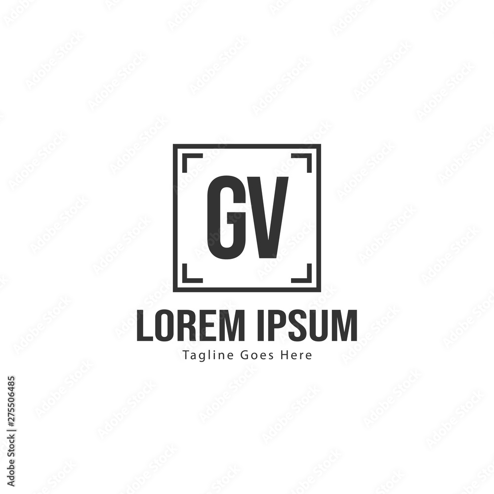 Initial GV logo template with modern frame. Minimalist GV letter logo vector illustration Initial GV logo template with modern frame. Minimalist GV letter logo vector illustration