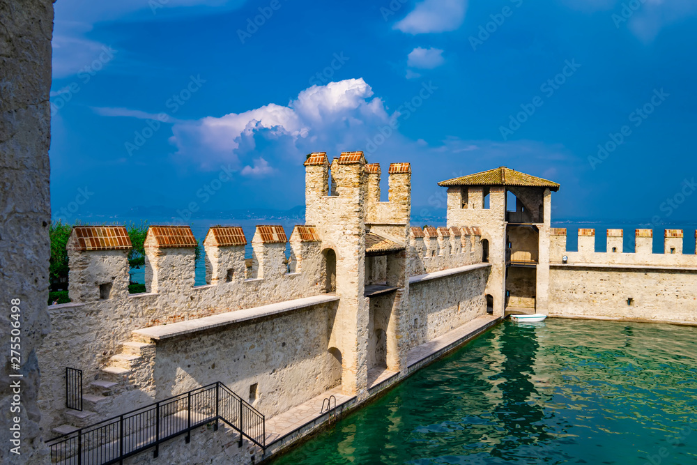 Castello Scaligero Di Sirmione (Sirmione Castle), from 14th  Century at Lake Garda, Sirmione, Italy