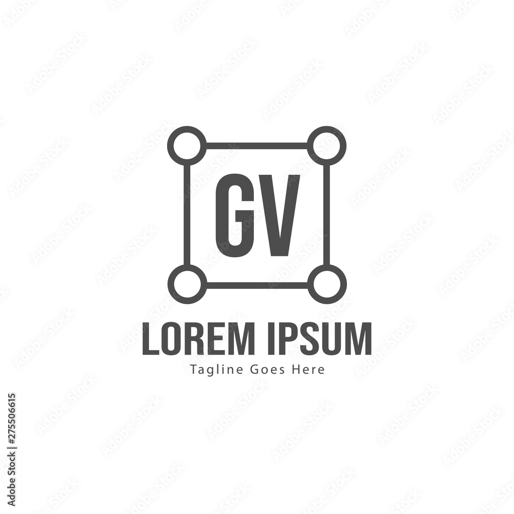 Initial GV logo template with modern frame. Minimalist GV letter logo vector illustration Initial GV logo template with modern frame. Minimalist GV letter logo vector illustration
