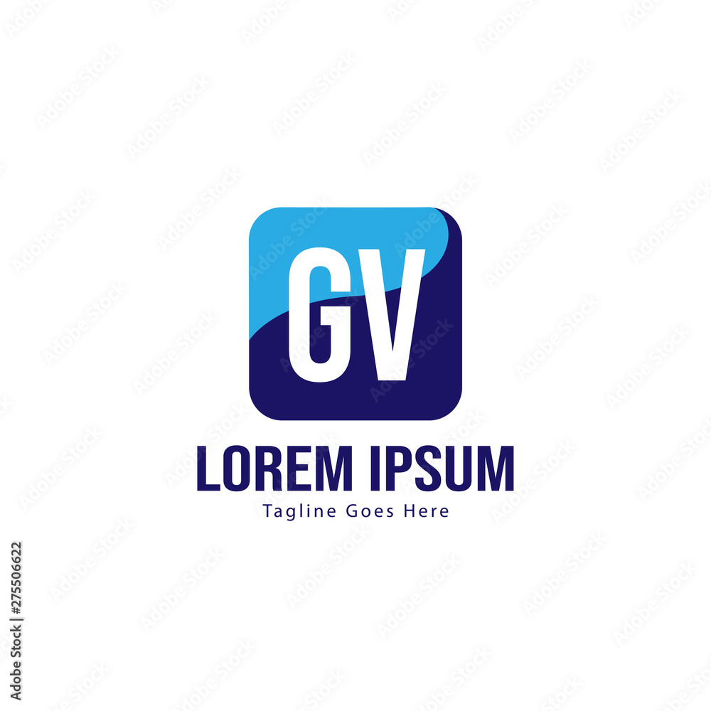 Initial GV logo template with modern frame. Minimalist GV letter logo vector illustration Initial GV logo template with modern frame. Minimalist GV letter logo vector illustration