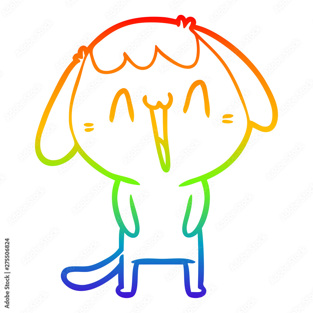 rainbow gradient line drawing cute cartoon dog rainbow gradient line drawing cute cartoon dog