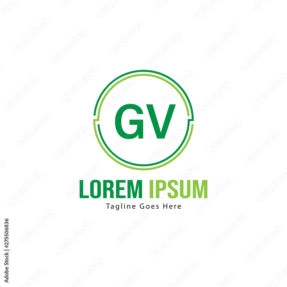 Initial GV logo template with modern frame. Minimalist GV letter logo vector illustration Initial GV logo template with modern frame. Minimalist GV letter logo vector illustration