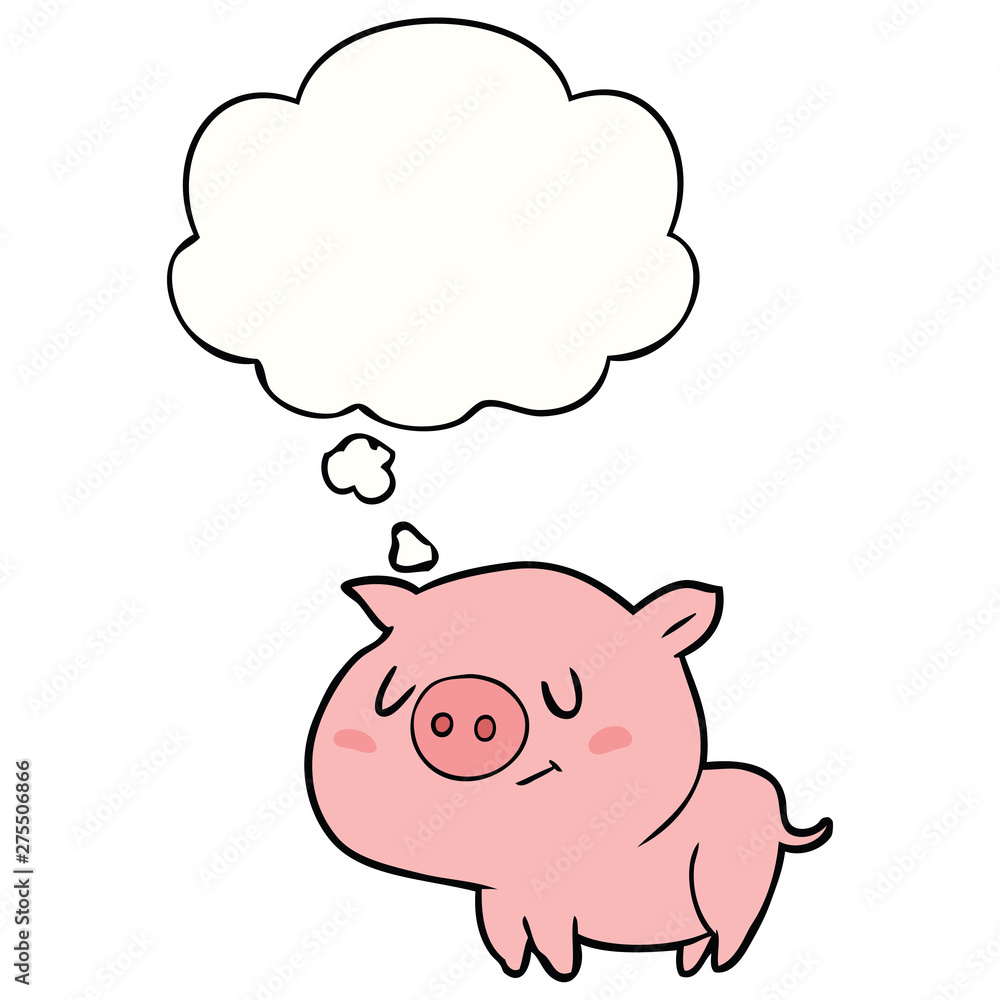 cartoon pig and thought bubble cartoon pig and thought bubble