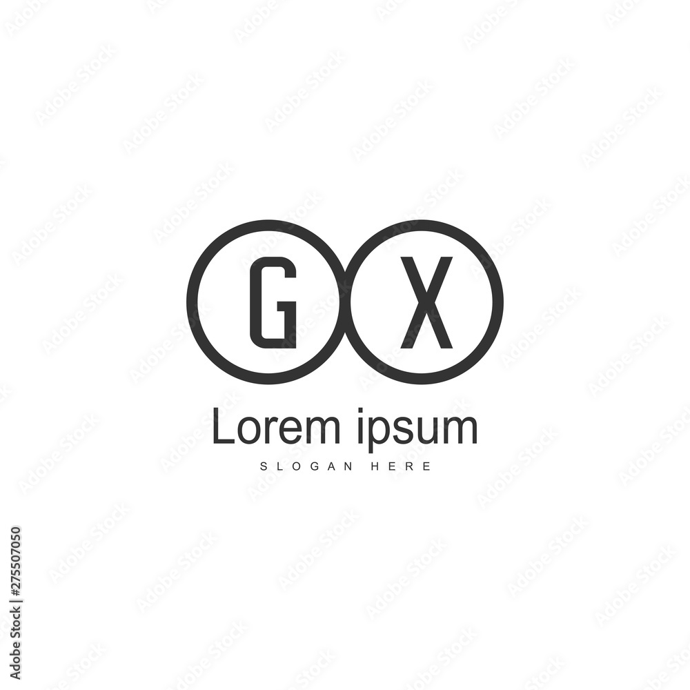 Initial GX logo template with modern frame. Minimalist GX letter logo vector illustration Initial GX logo template with modern frame. Minimalist GX letter logo vector illustration
