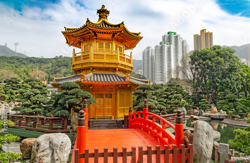 The Nan Lian Garden in Hong Kong, a classic chinese garden  photo
