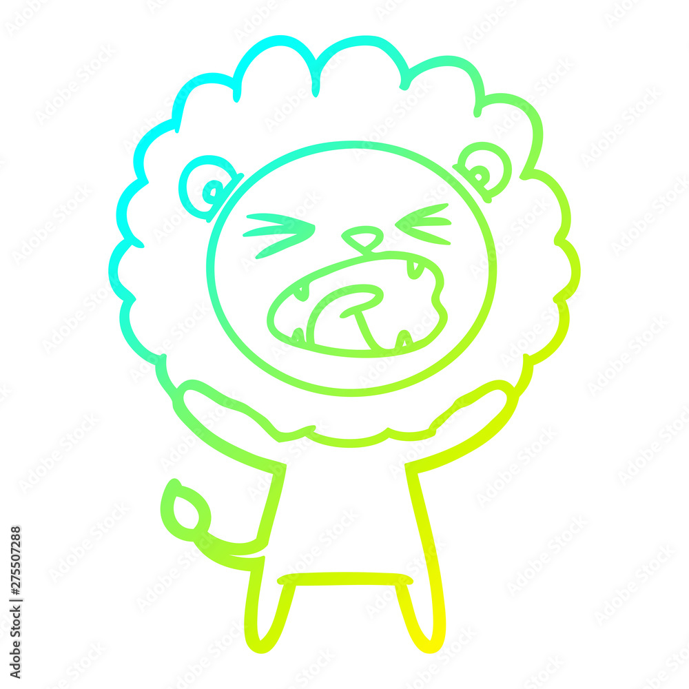 cold gradient line drawing cartoon lion cold gradient line drawing cartoon lion