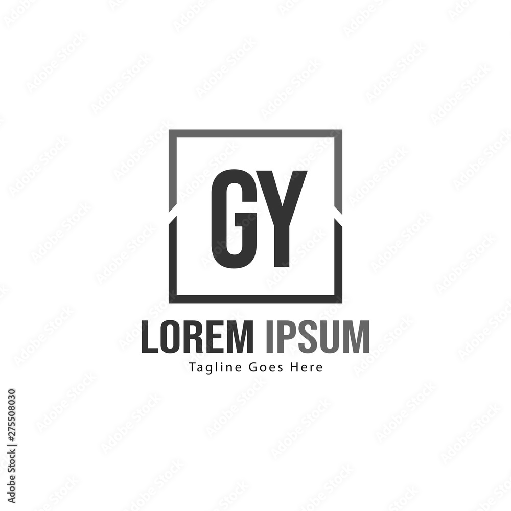 Initial GY logo template with modern frame. Minimalist GY letter logo vector illustration Initial GY logo template with modern frame. Minimalist GY letter logo vector illustration