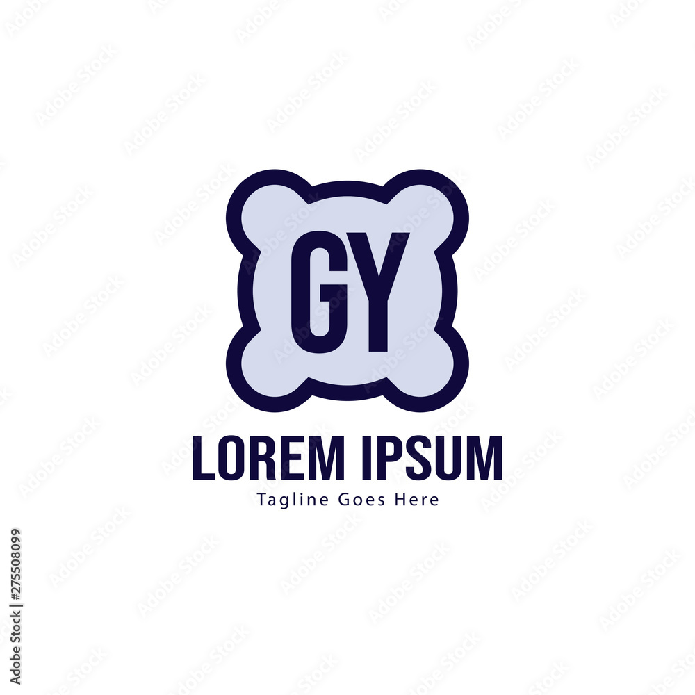 Obraz premium Initial GY logo template with modern frame. Minimalist GY letter logo vector illustration