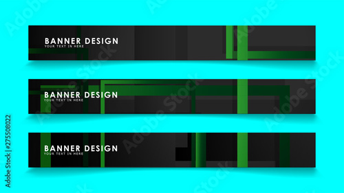 Abstract geometric and rectangular pattern banners with green gradients. Vector Illustration. Eps 10