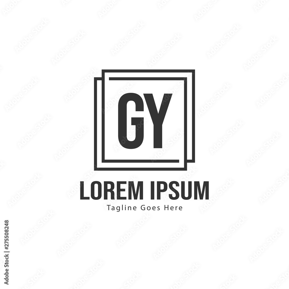 Initial GY logo template with modern frame. Minimalist GY letter logo vector illustration Initial GY logo template with modern frame. Minimalist GY letter logo vector illustration