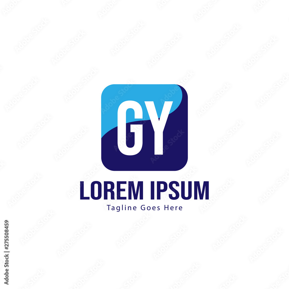 Initial GY logo template with modern frame. Minimalist GY letter logo vector illustration Initial GY logo template with modern frame. Minimalist GY letter logo vector illustration