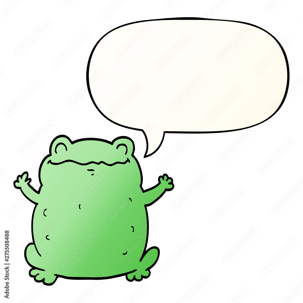 cartoon toad and speech bubble in smooth gradient style cartoon toad and speech bubble in smooth gradient style