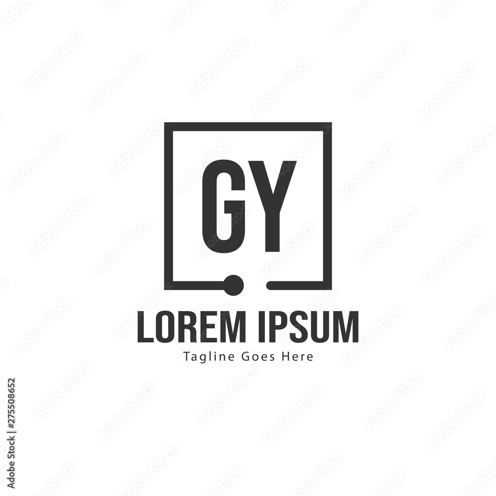 Initial GY logo template with modern frame. Minimalist GY letter logo vector illustration Initial GY logo template with modern frame. Minimalist GY letter logo vector illustration