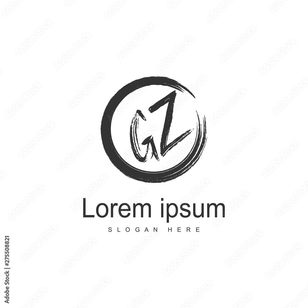 Initial GZ logo template with modern frame. Minimalist GZ letter logo vector illustration Initial GZ logo template with modern frame. Minimalist GZ letter logo vector illustration