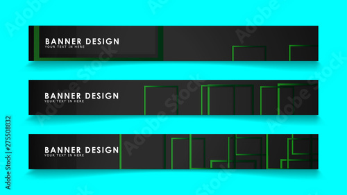 Abstract geometric and rectangular pattern banners with green gradients. Vector Illustration. Eps 10