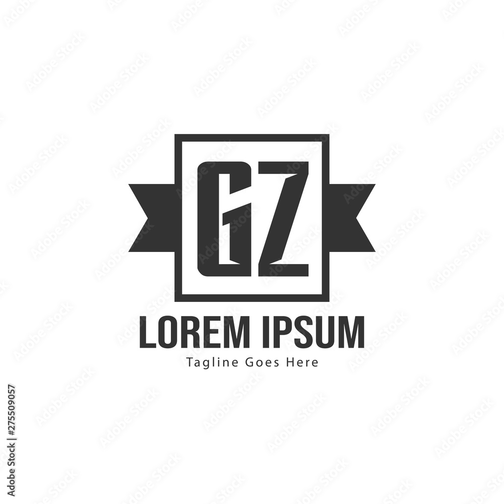 Initial GZ logo template with modern frame. Minimalist GZ letter logo vector illustration Initial GZ logo template with modern frame. Minimalist GZ letter logo vector illustration