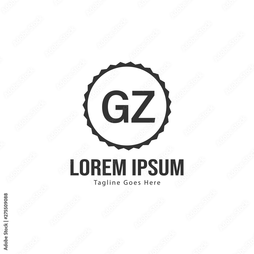 Initial GZ logo template with modern frame. Minimalist GZ letter logo vector illustration Initial GZ logo template with modern frame. Minimalist GZ letter logo vector illustration