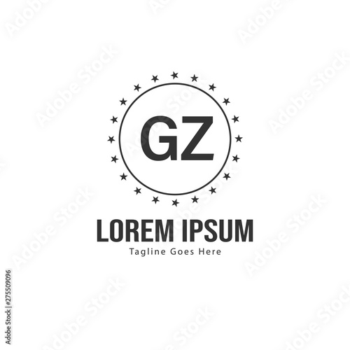 Wallpaper Mural Initial GZ logo template with modern frame. Minimalist GZ letter logo vector illustration Torontodigital.ca