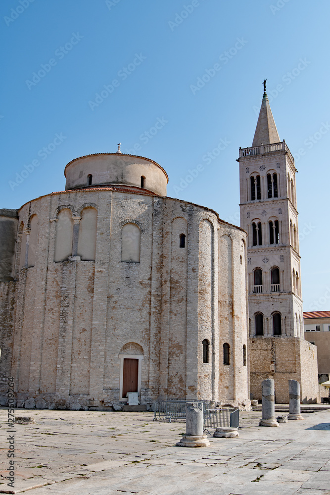 St Donatus's Church and St Anastacia's Cathedral Tower in Old Town Zadar