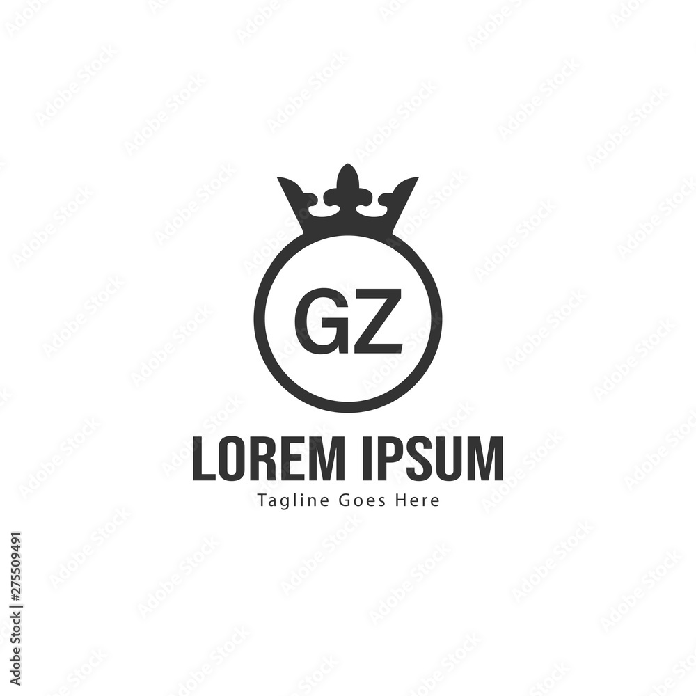 Fototapeta premium Initial GZ logo template with modern frame. Minimalist GZ letter logo vector illustration