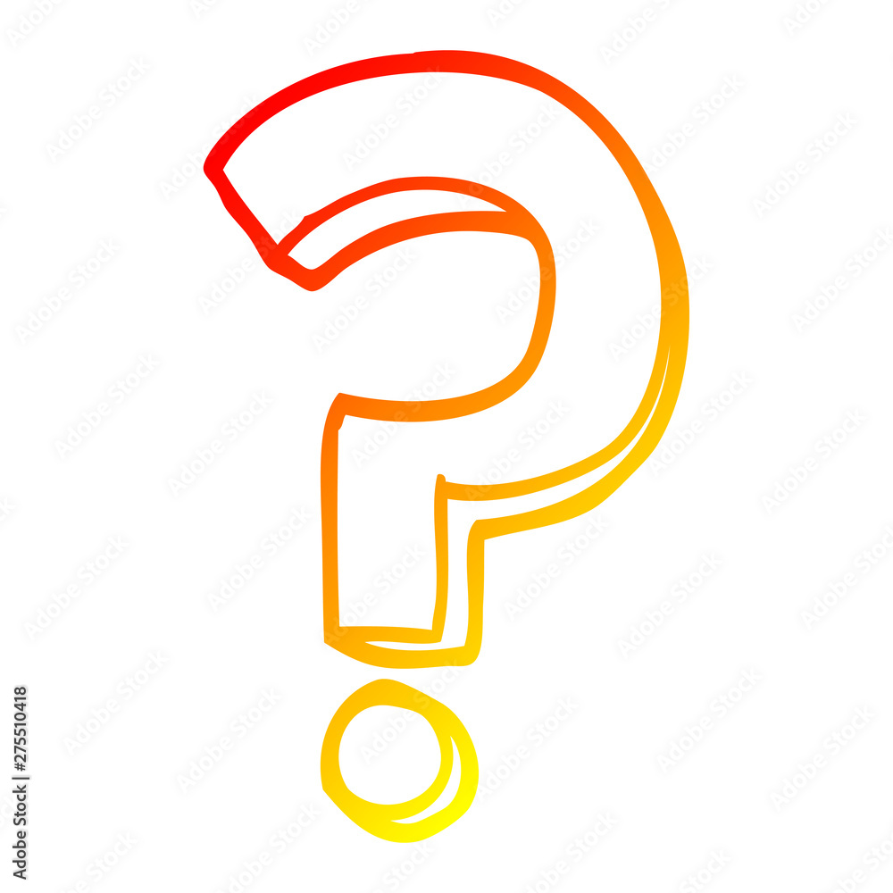 warm gradient line drawing cartoon question mark warm gradient line drawing cartoon question mark