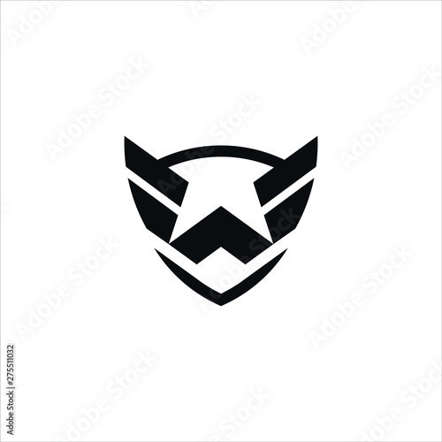 Business logo wing and shield security vector