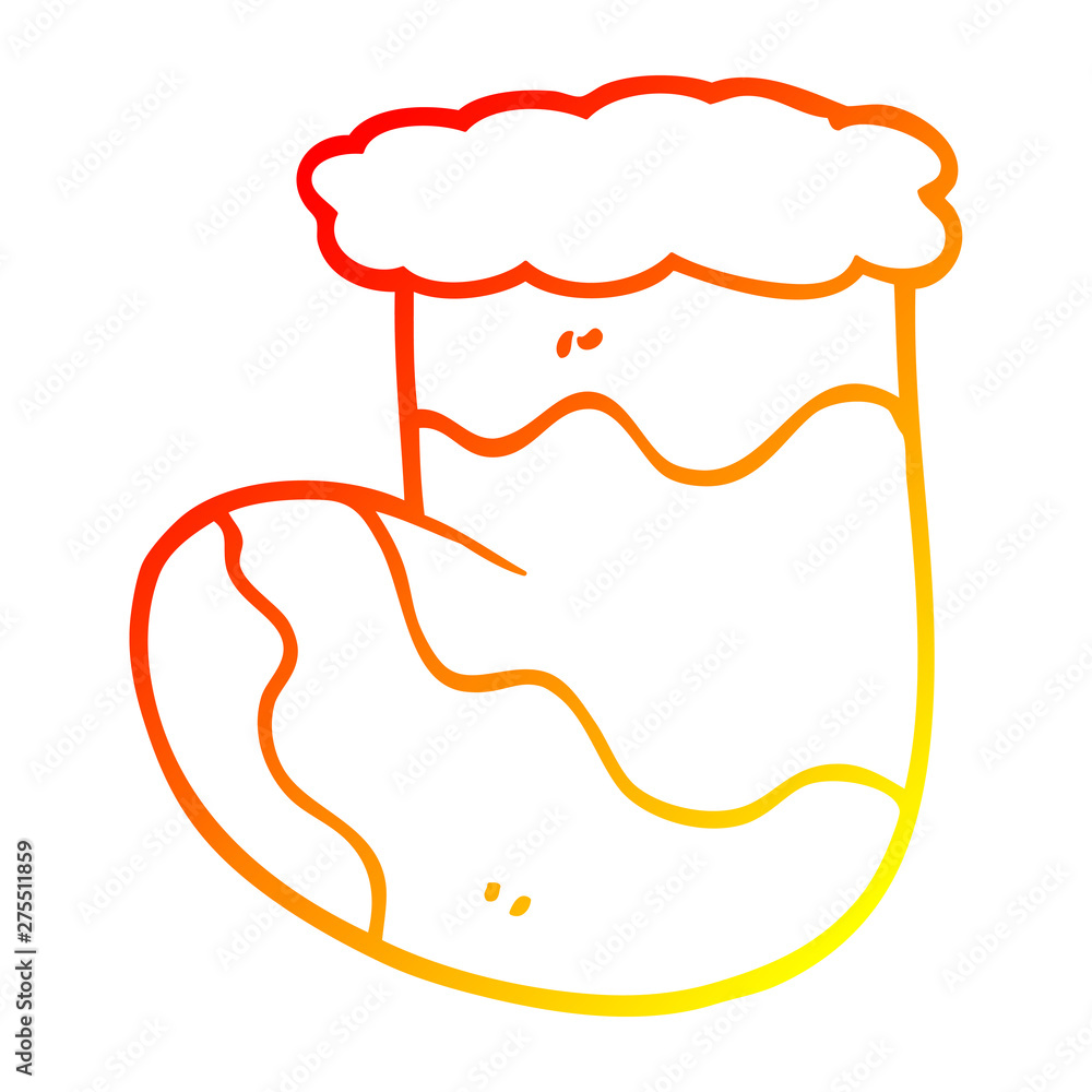 warm gradient line drawing cartoon christmas stocking warm gradient line drawing cartoon christmas stocking