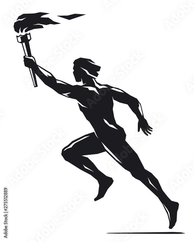 Running man with torch
