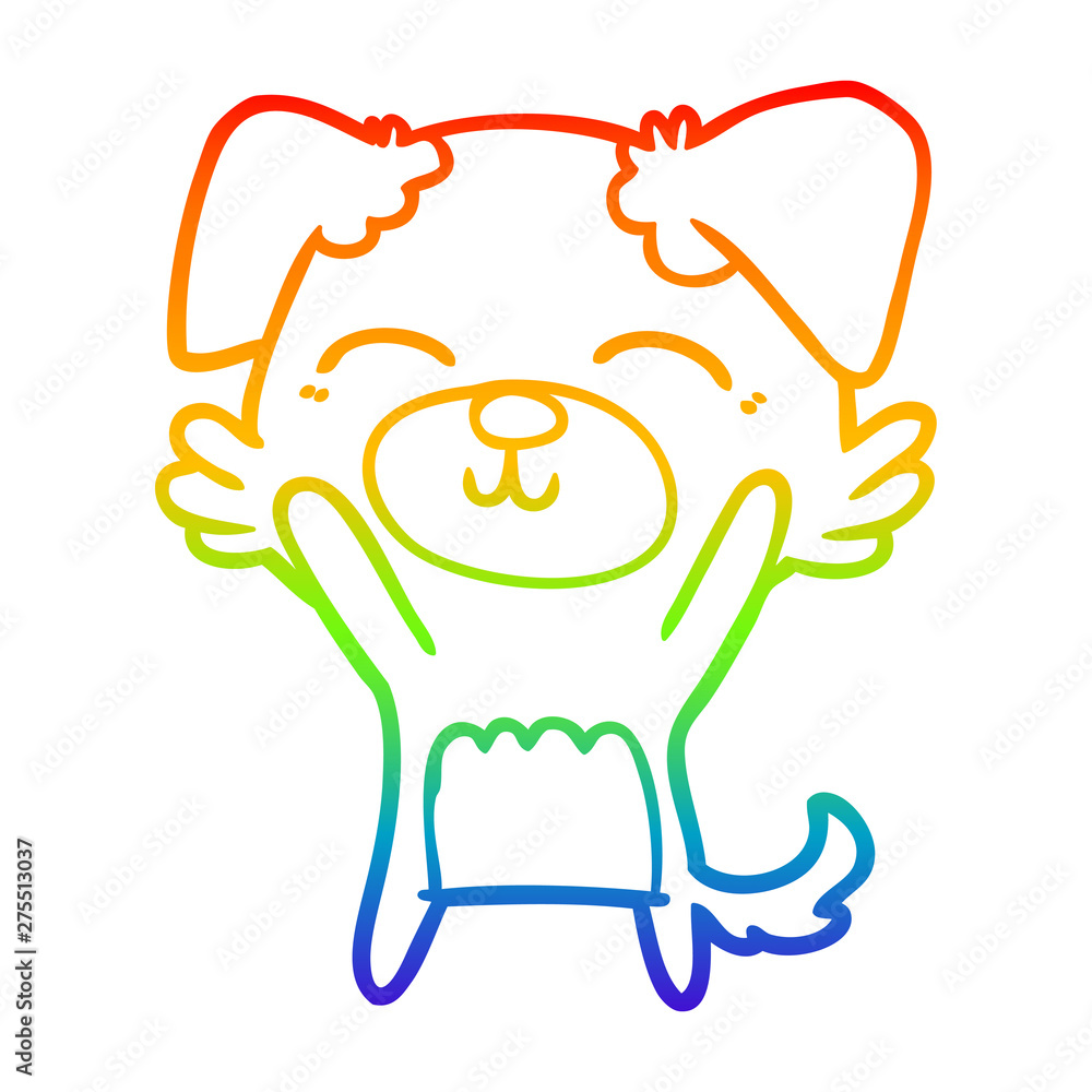 rainbow gradient line drawing cartoon dog rainbow gradient line drawing cartoon dog